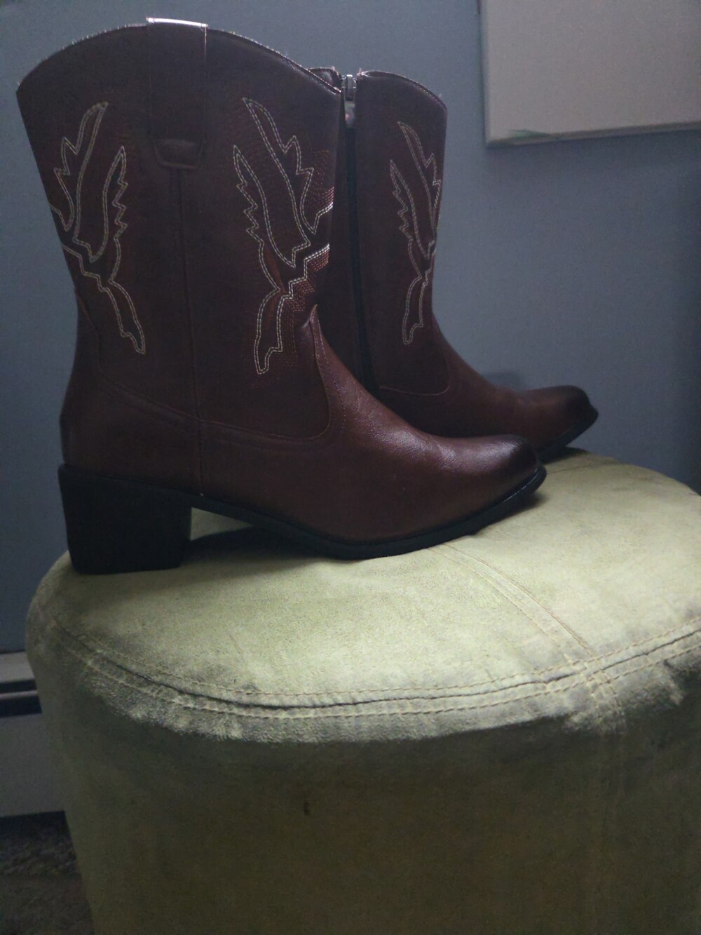 Women's Brown Heeled Western Boots New - Picture 5 of 5